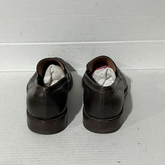 Moreschi Men's 10 Leather Driving Shoe Penny Loafer Dark Brown Made in Italy - Picture 4 of 9